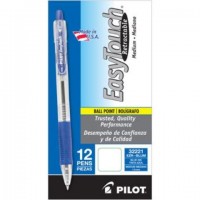 Pilot EasyTouch Retractable Ballpoint Pen, 1.0mm Medium Point, Blue, 12ct 
